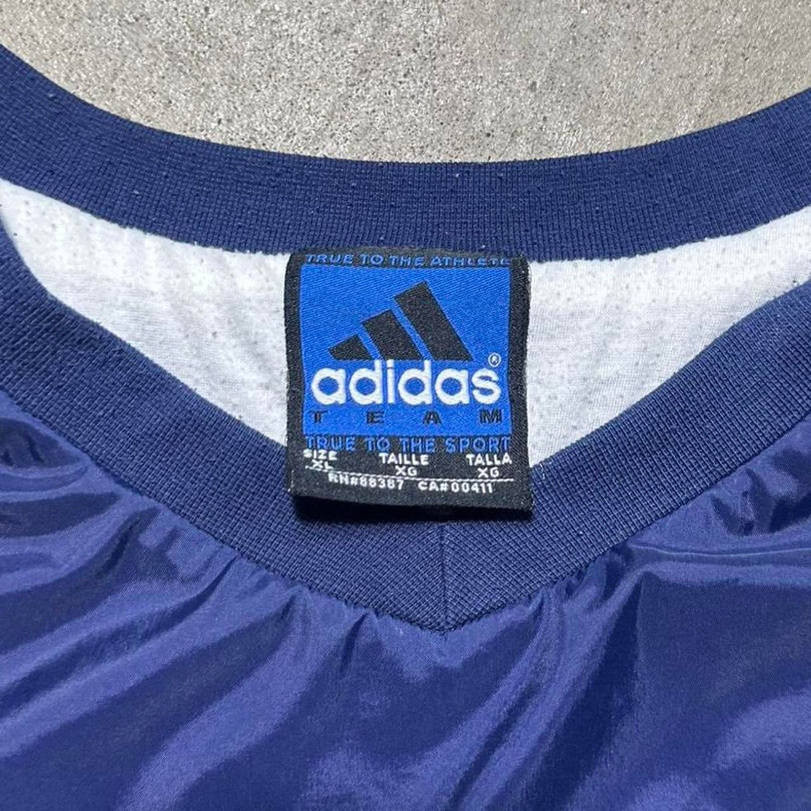 Adidas Vintage 90s Adidas Team Striped Windbreaker Jacket Pullover Size US XL / EU 56 / 4 - 3 Thumbnail