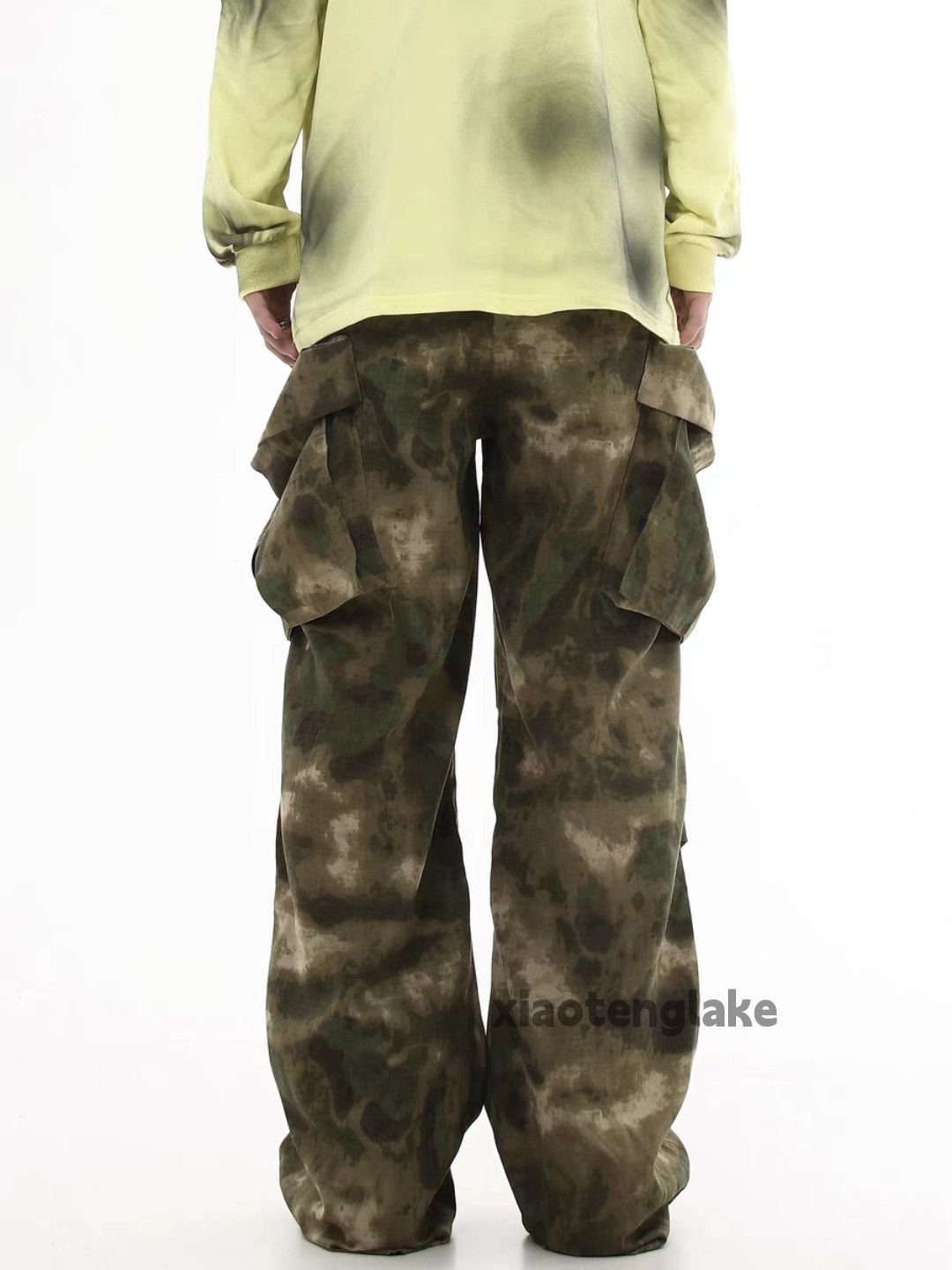 Designer × Japanese Brand × Vintage washed faded loose baggy tie dye pattern cargo pants Size US 32 / EU 48 - 2 Thumbnail
