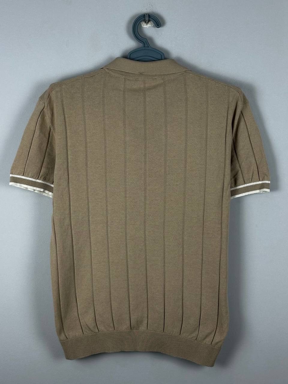 Vintage Dan John Luxury Beige Knitted Camp Collar Summer Polo Size US XL / EU 56 / 4 - 11 Thumbnail