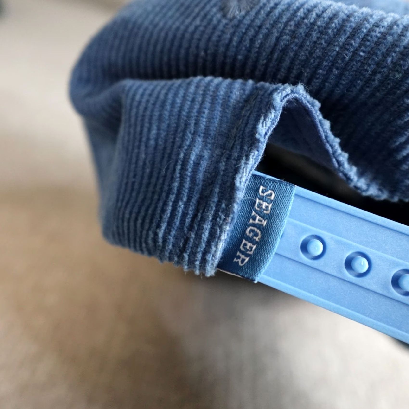 Vintage Seager Mens Hat Blue Embroidered Dadhat Snapback Corduroy Hat Size ONE SIZE - 5 Thumbnail