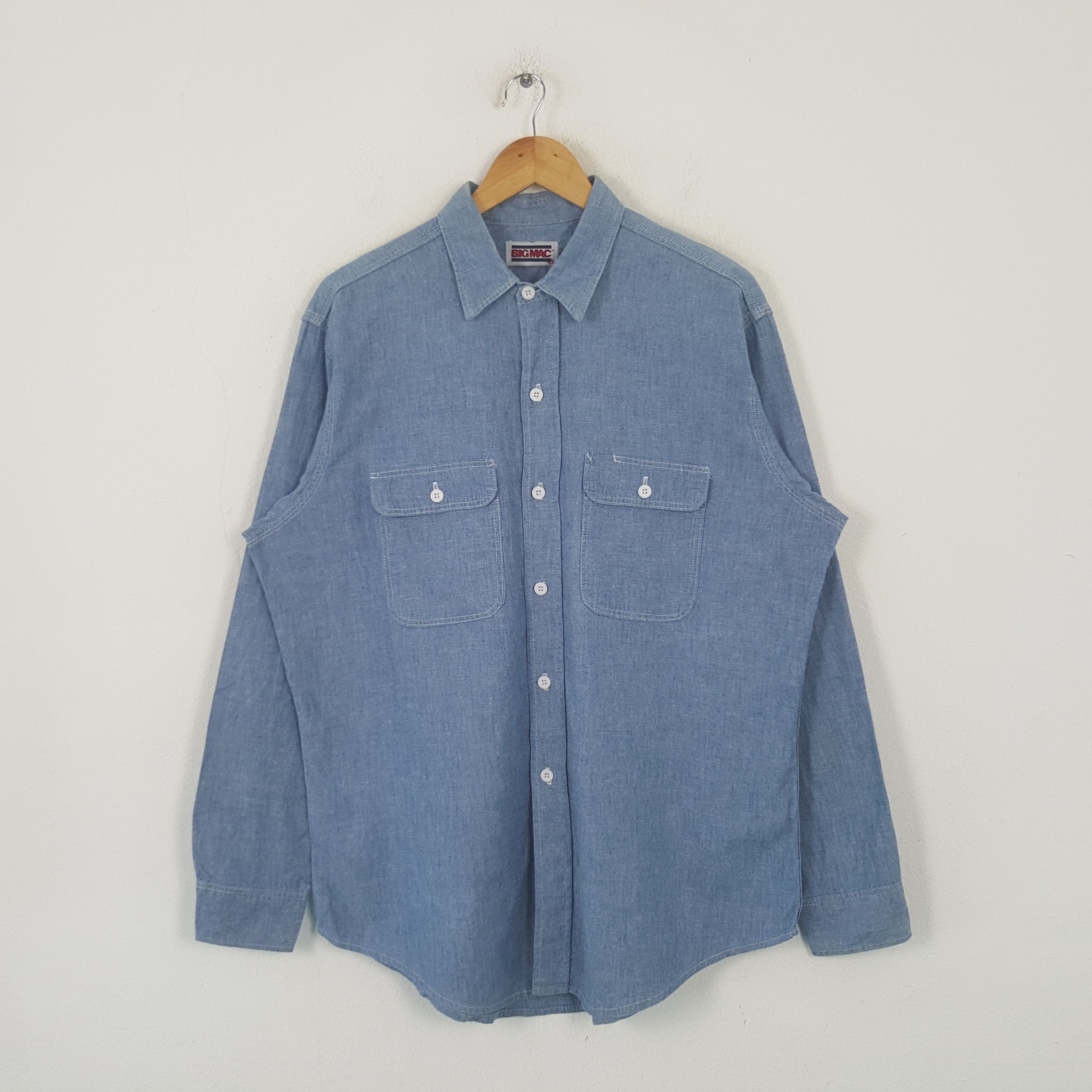 Big Mac Vintage Big Mac Chambray Denim Shirt Button Up RR11 Size US XXL / EU 58 / 5 - 1 Thumbnail