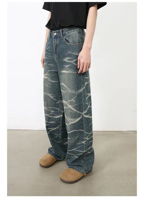 Japanese Brand Japanese loose straight washed distressed vintage jeans Size US 32 / EU 48 - 4 Thumbnail
