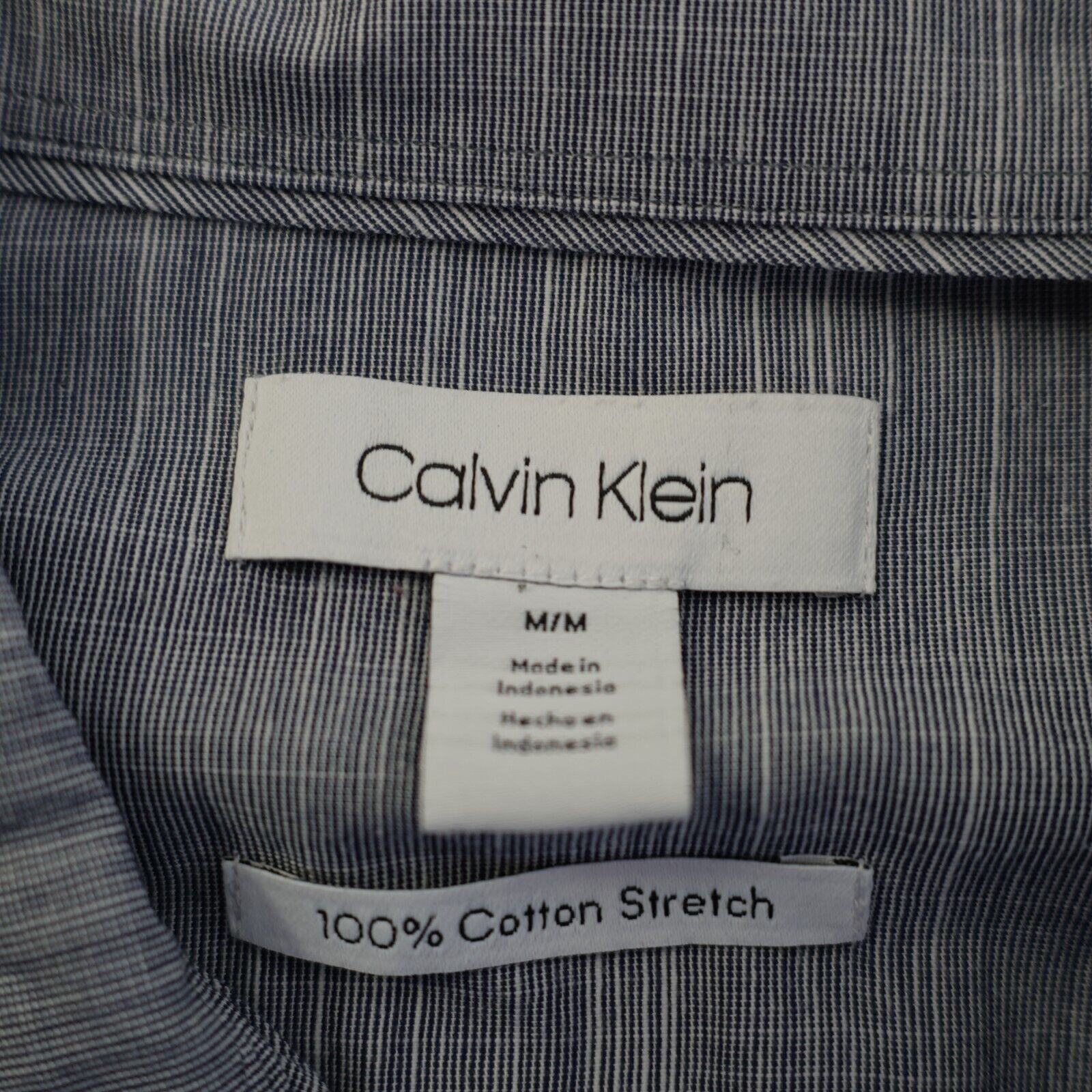 Calvin Klein Calvin Klein Medium Heather Gray Cotton Stretch Collared Dre Size US M / EU 48-50 / 2 - 8 Thumbnail