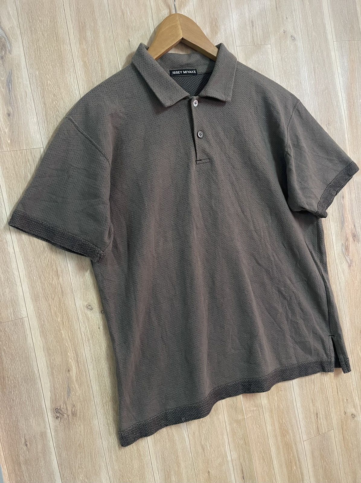 Issey Miyake × Japanese Brand Vintage Issey Miyake Polo Shirt M Olive Size US M / EU 48-50 / 2 - 3 Thumbnail