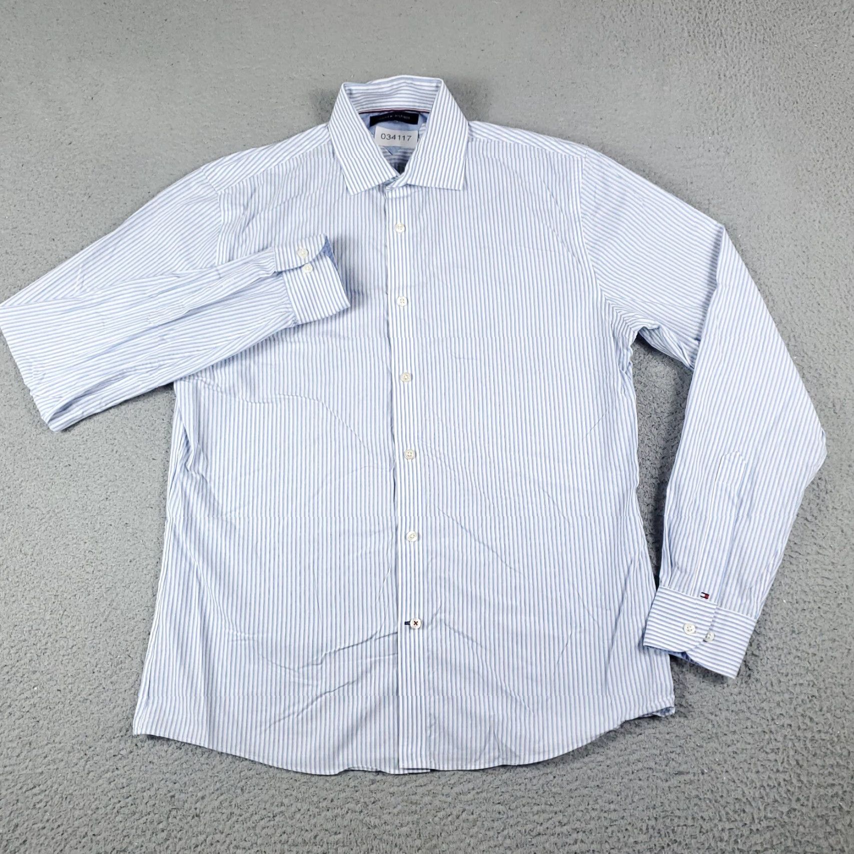 Tommy Hilfiger Tommy Hilfiger Shirt Men's Medium Blue Striped Casual Button Up Long Sleeve Size US M / EU 48-50 / 2 - 2 Thumbnail