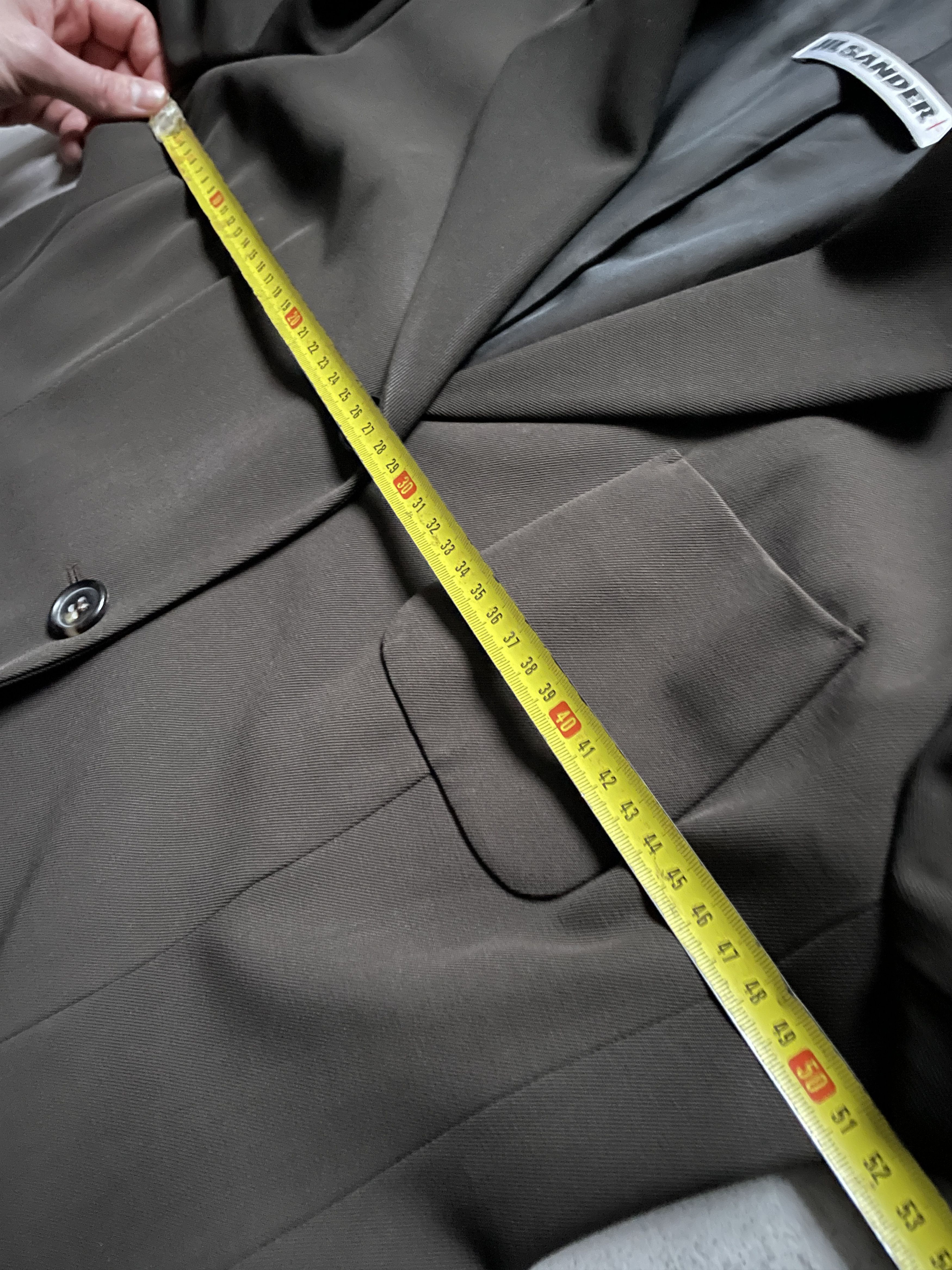Jil Sander × Raf Simons × Vintage JIL SANDER+ PURE NEW WOOL OLIVE OVERSIZED BLAZER Size M / US 6-8 / IT 42-44 - 8 Thumbnail