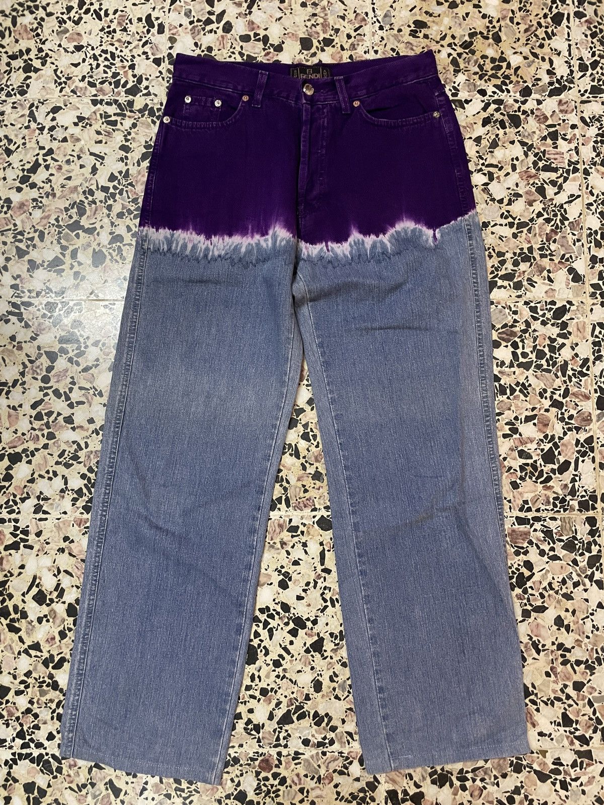 Fendi Vintage Fendi Roma Italy Couture Tie dye jeans Collection Size US 30 / EU 46 - 2 Thumbnail