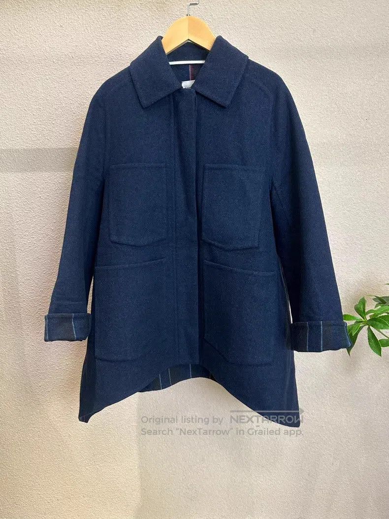 Hermes Hermes Navy blue fish tail wool coat Size XXS / US 00 / IT 34 - 1 Thumbnail