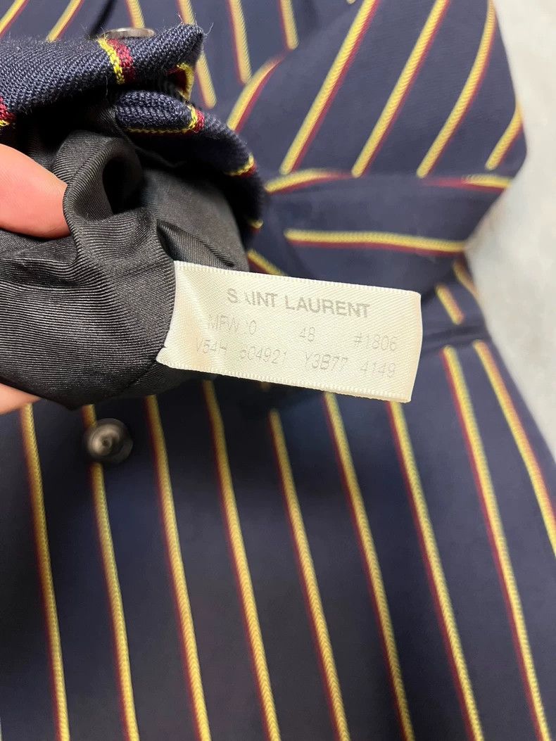 Saint Laurent Paris Saint Laurent Paris Dark blue, yellow-and-red striped, dou Size 48R - 5 Thumbnail