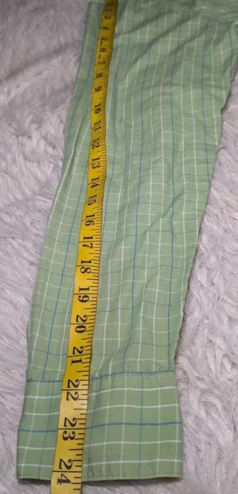 John Ashford Men's Size Large Green Blue PLAID Button Shirt Long Sleeve Size US L / EU 52-54 / 3 - 4 Thumbnail