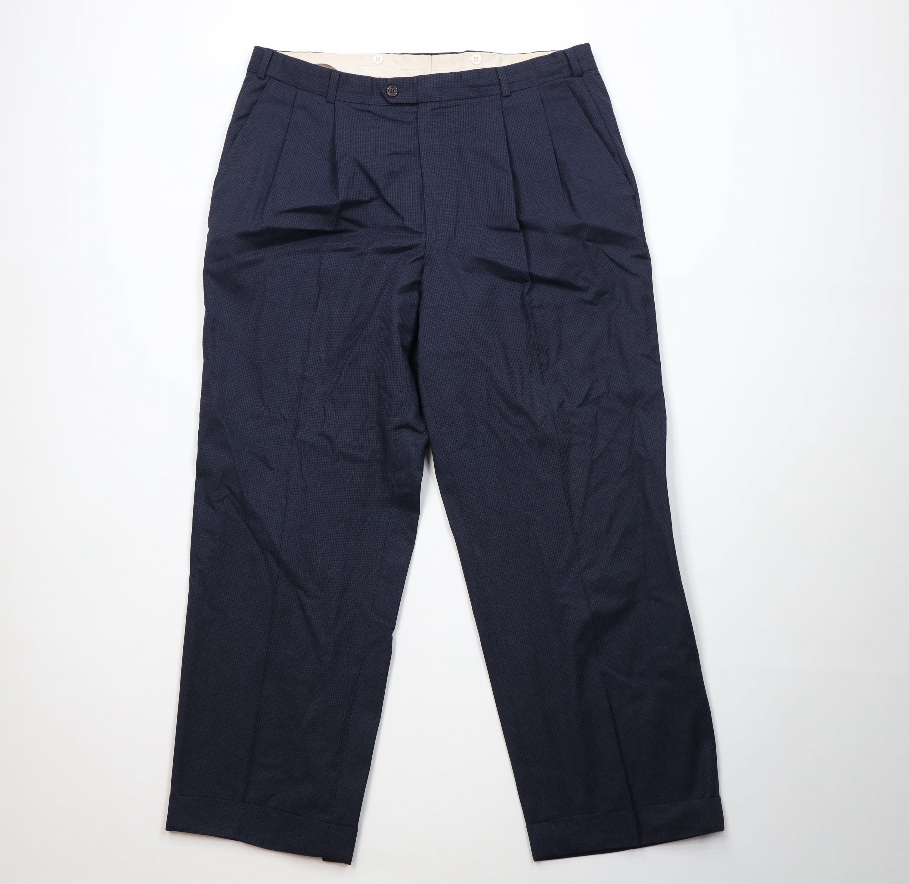 Vintage Vintage 70s Streetwear Pleated Wide Leg Chino Pants USA Size US 38 / EU 54 - 1 Thumbnail