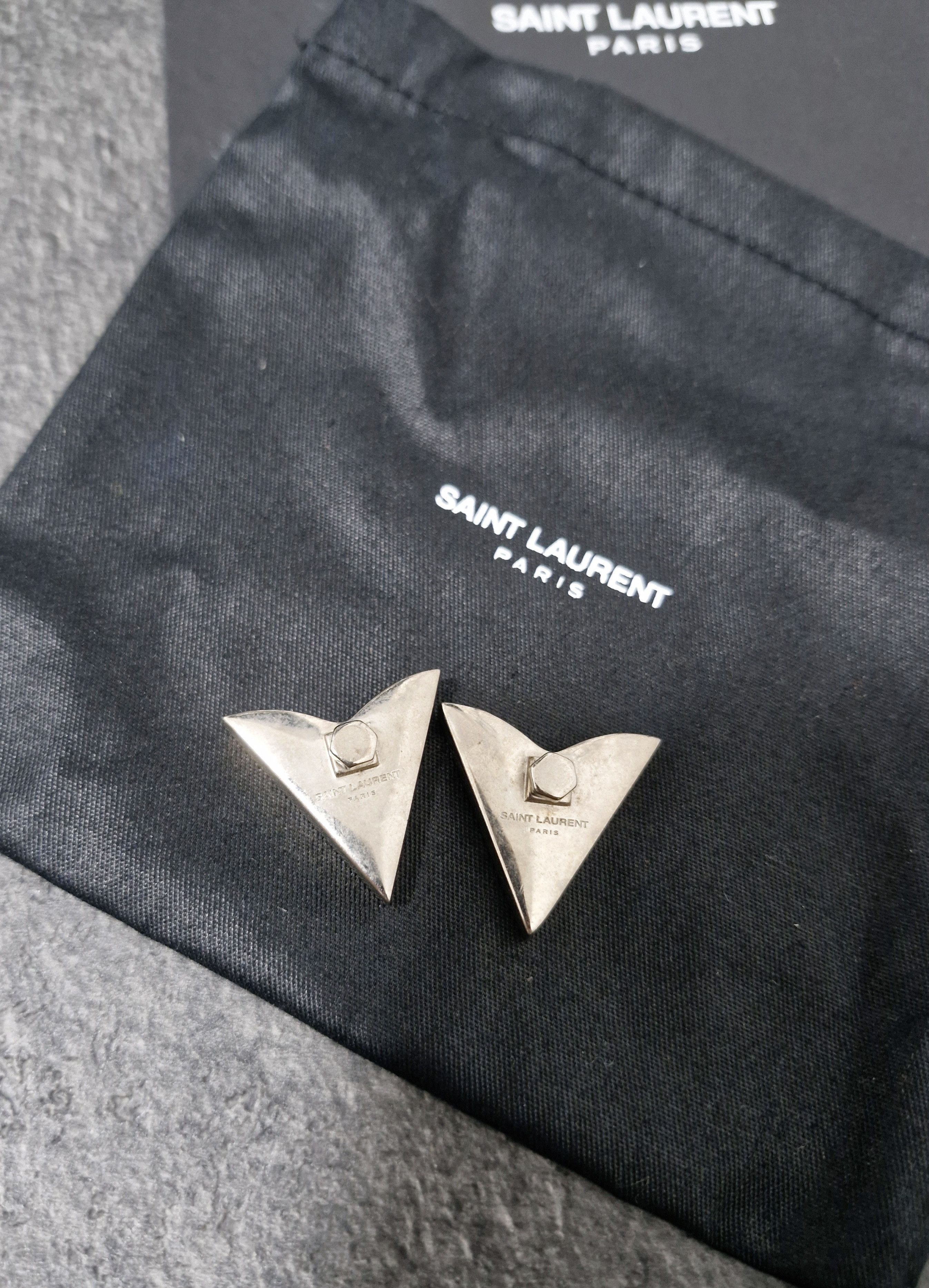 Saint Laurent Paris SS14 Silver Shirt Collar Tip Cuff Size ONE SIZE - 3 Thumbnail