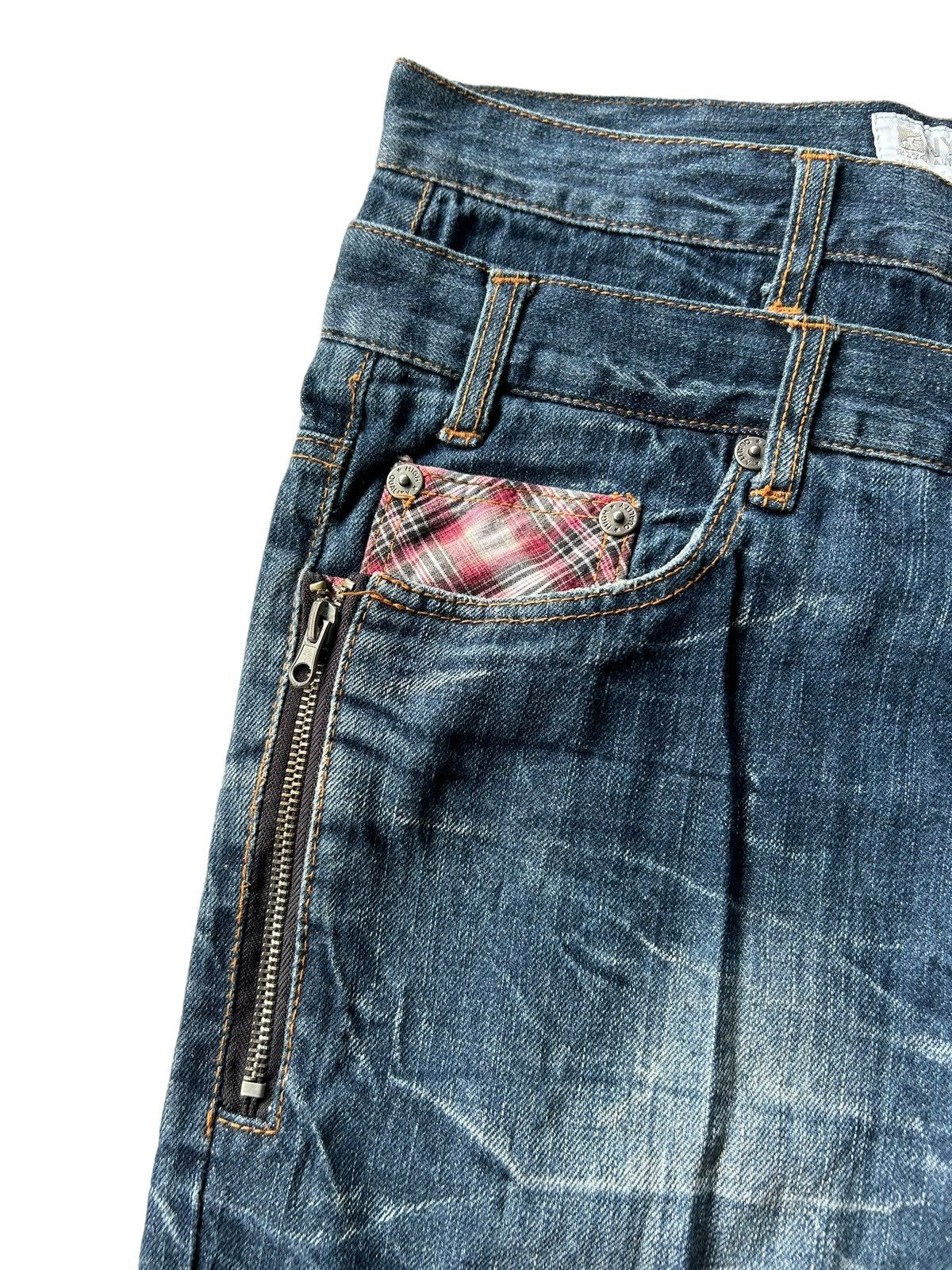 Japanese Brand × Kapital × Vintage NYLAUS Crazy Punk Bondage Denim Style ☠️ Size US 30 / EU 46 - 12 Thumbnail