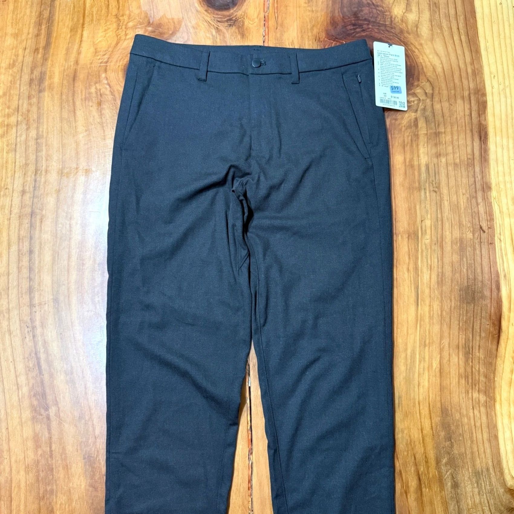 Lululemon Lululemon Mens Comission pants 34 Wool Stretch Straight Slim Chinos Dress Pants Black 34 Mens Regular 32 Inseam Size US 34 / EU 50 - 4 Thumbnail