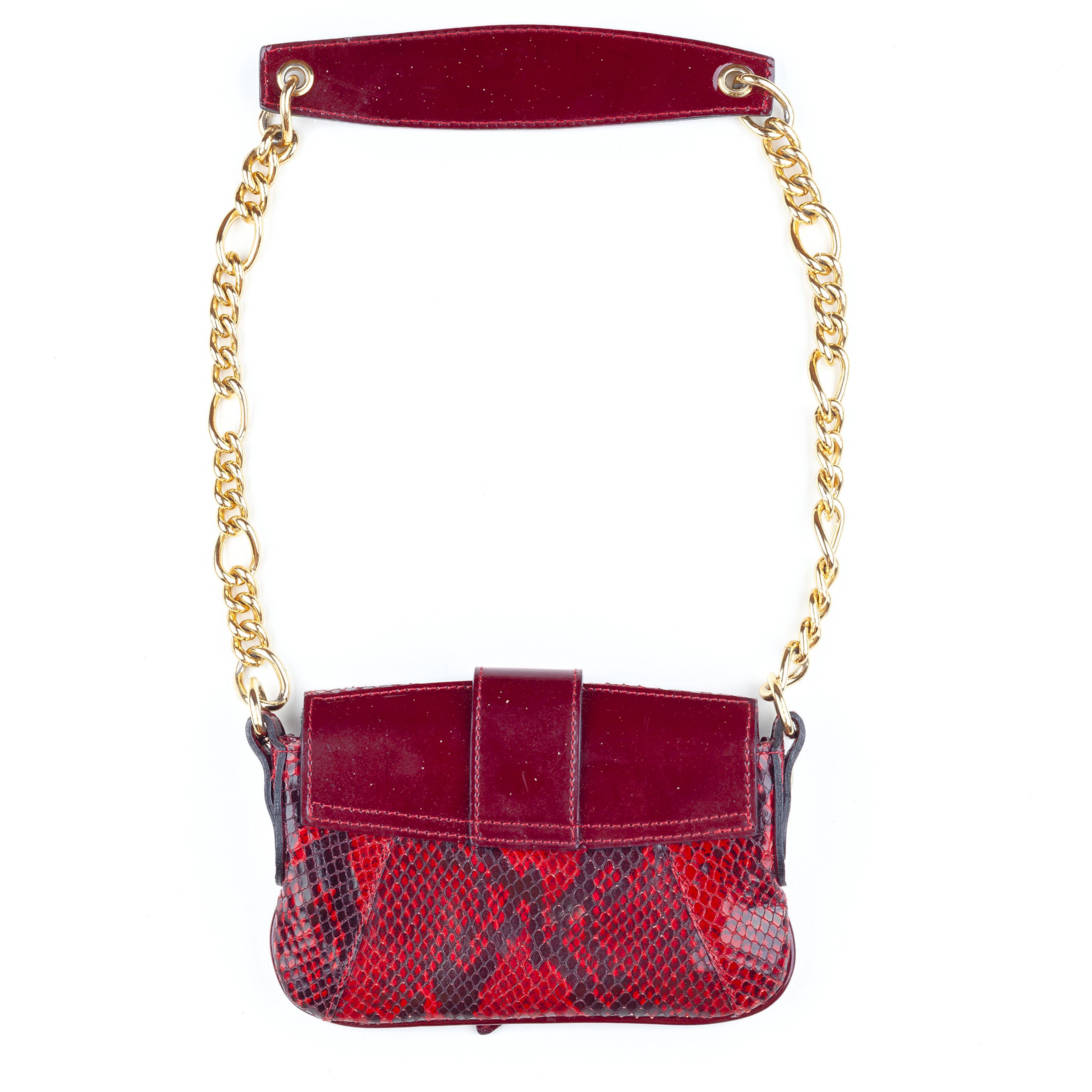 Dolce & Gabbana Dolce & Gabbana Red Python Patent Leather Mini Shoulder Bag Size ONE SIZE - 2 Thumbnail