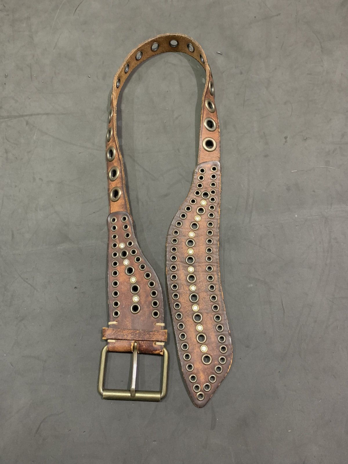 Japanese Brand 💸BINDINGOFFER💸Uknown Big OG leather belt kmrii styled Size 30 - 3 Thumbnail