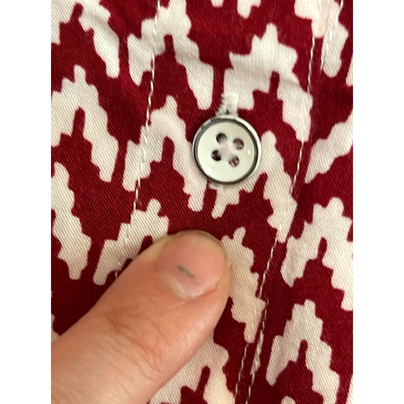 Vintage JACHS Shirt Women's Large Red White Button Up Sleeveless Geometric Pattern Vintage No Size L / US 10 / IT 46 - 3 Thumbnail