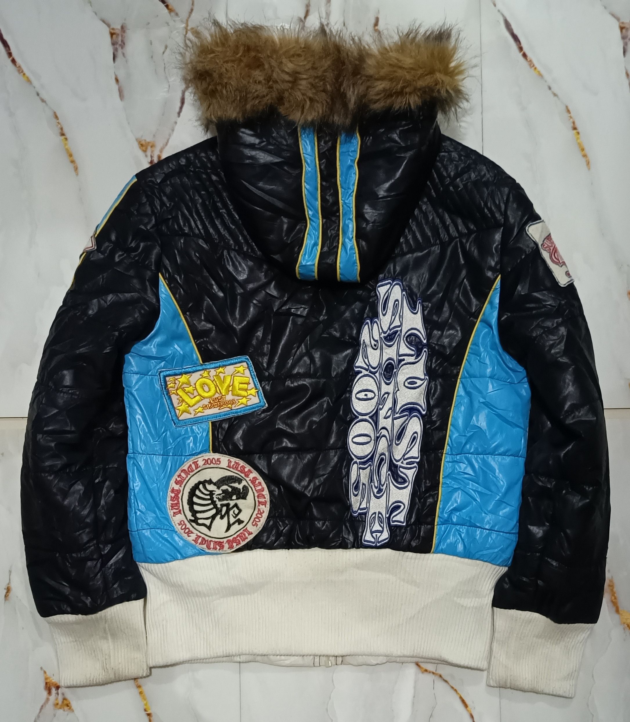 Beauty Beast 2005 Lust Racing Full Of Embroidery Fur Puffer Jacket Size S / US 4 / IT 40 - 2 Thumbnail