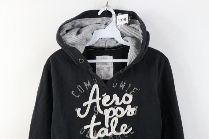 Aeropostale Vintage 90s Y2K Aeropostale Spell Out Babydoll Hoodie Black Size M / US 6-8 / IT 42-44 - 2 Thumbnail