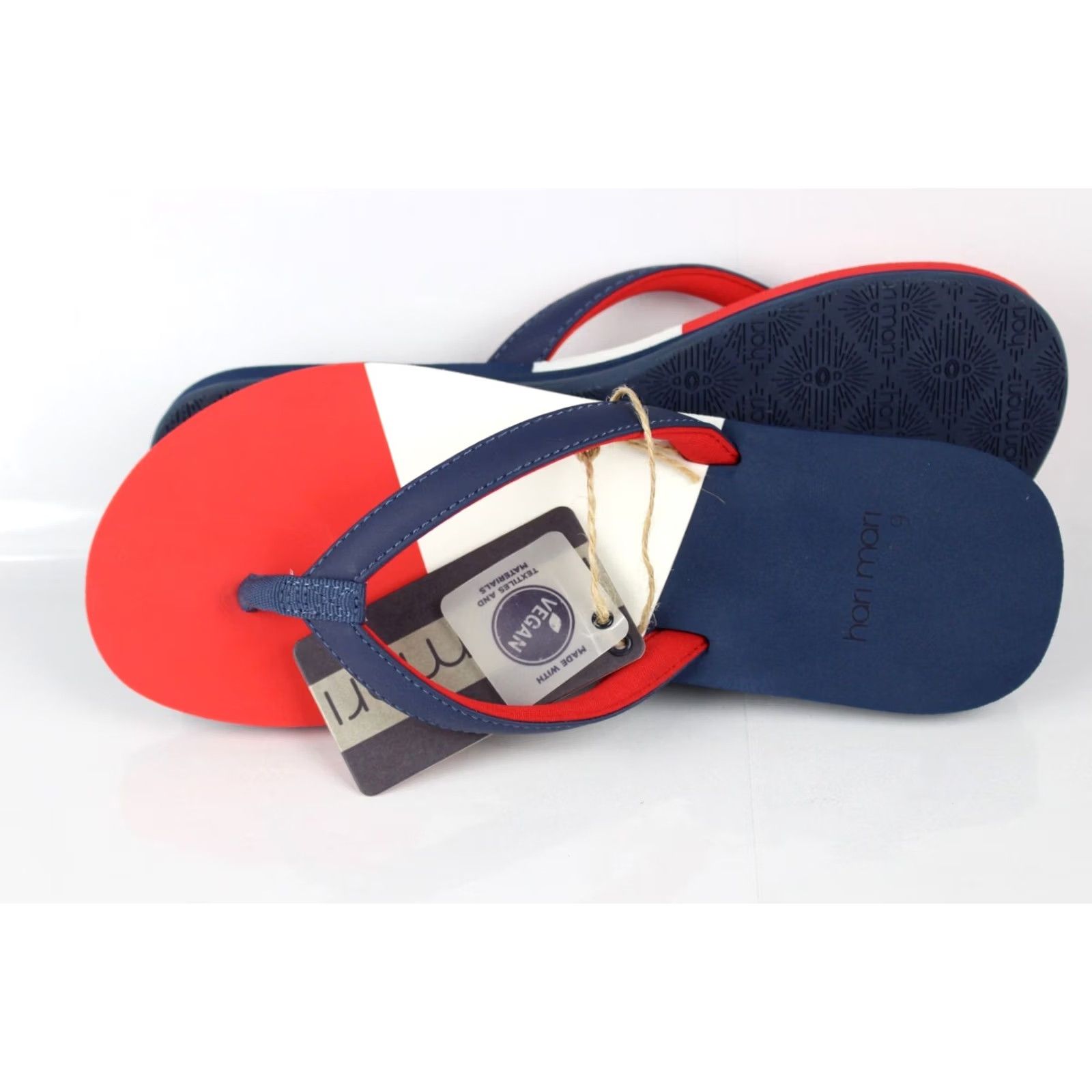 Vintage Hari Mari Women's Meadows Asana Flip Flop Sandals Size 9 Navy Red Lily Sandals Flip Flop Womens 9 Navy Lily Size US 9 / IT 39 - 3 Thumbnail