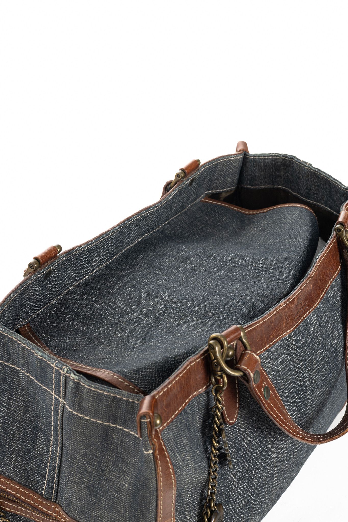 Burberry Burberry Blue Label Blue Denim & Leather-Trim Handbag Size ONE SIZE - 11 Thumbnail