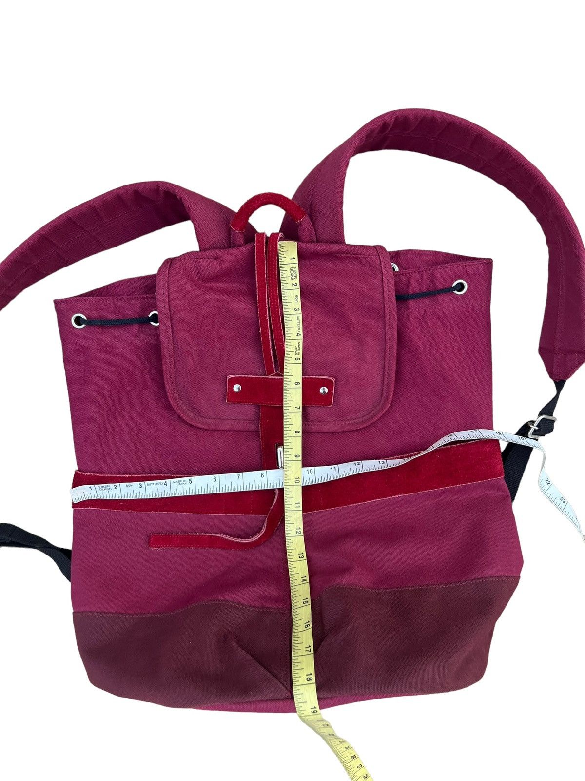 Sifury VTG Sifury Japan Hybrid Cotton Suede Leather Backpack Bag Size ONE SIZE - 25 Thumbnail