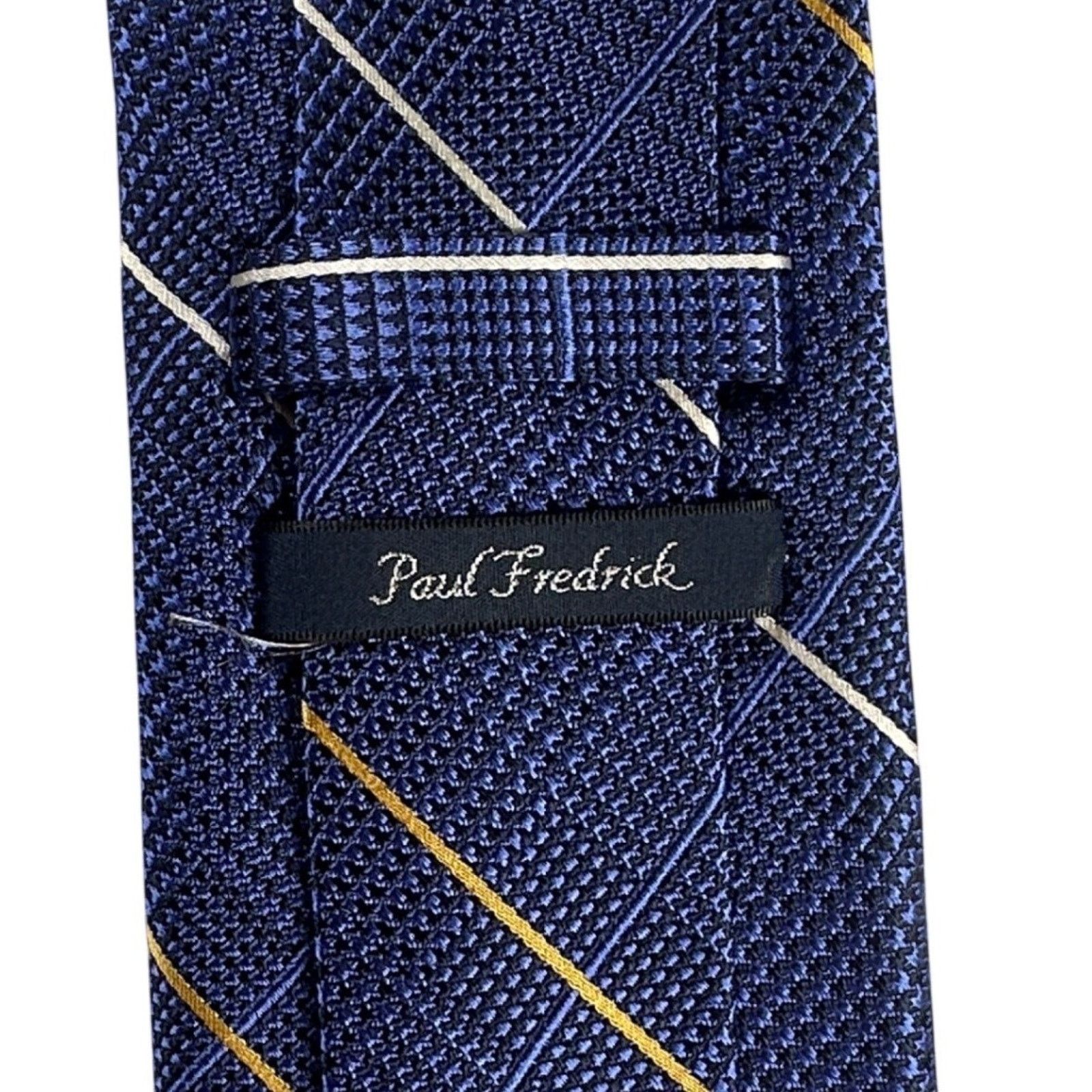 Paul Frederick Paul Frederick Silk Blend Navy Blue Plaid Dress Tie NWT Size ONE SIZE - 4 Thumbnail