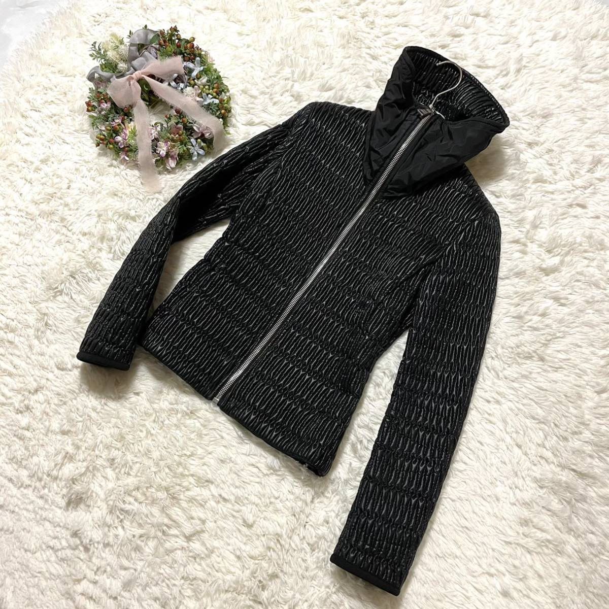 Prada Authentic Prada Sport Zip-Up Gathered Nylon Jacket Size XS / US 0-2 / IT 36-38 - 7 Thumbnail