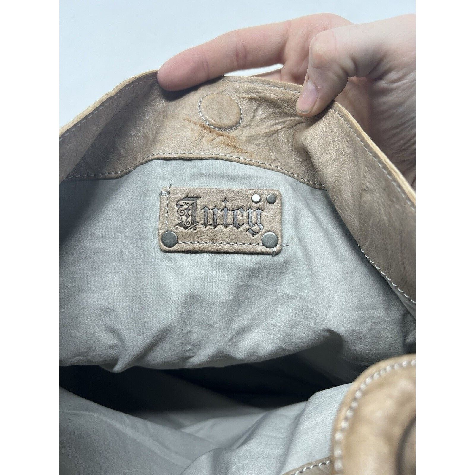 Juicy Couture Juicy Couture Messenger Bag Womens Tan Lamb Leather Tassel Size ONE SIZE - 6 Thumbnail