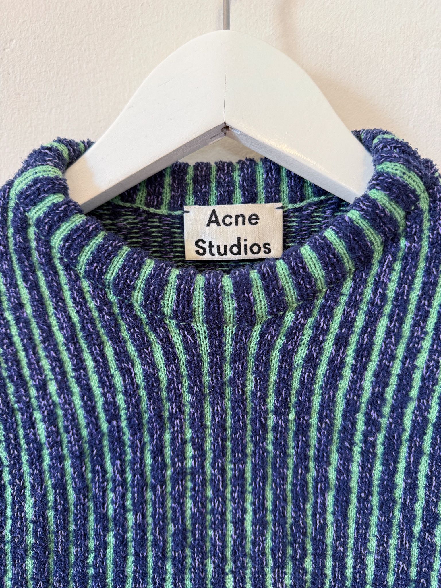 Acne Studios Stripe High Neck Sweater Green/multi Size US M / EU 48-50 / 2 - 4 Thumbnail