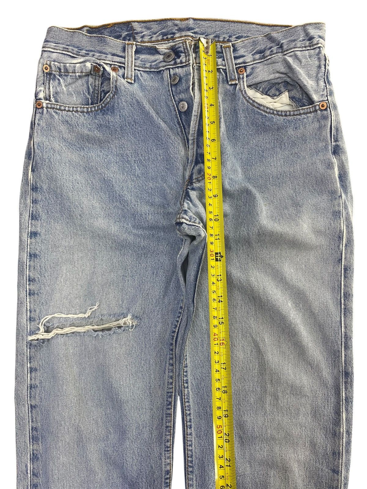 Levi's Vintage Levi’s 501 Acid Light Wash Style Straight Cut Jeans Size US 30 / EU 46 - 6 Thumbnail