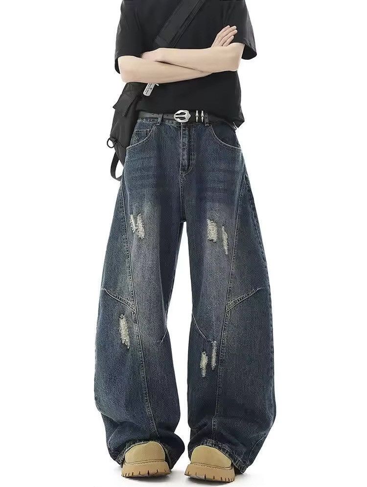 Jean × Vintage Distressed Baggy Streetwear Design Jeans Size US 31 - 1 Thumbnail