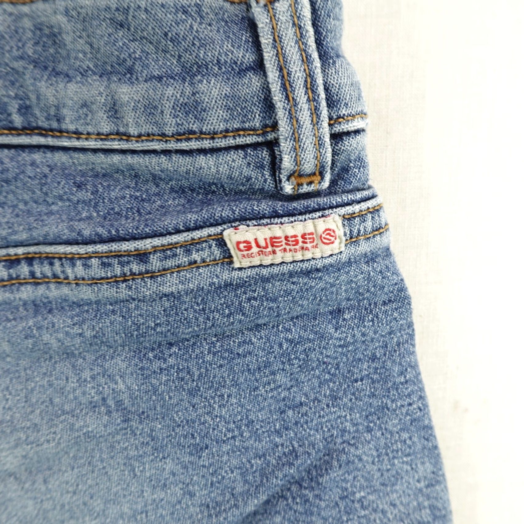 Guess VINTAGE Guess Denim Shorts Womens 30 Blue Cotton Spandex Casual Retro 90s Ladies Size 29" - 4 Thumbnail