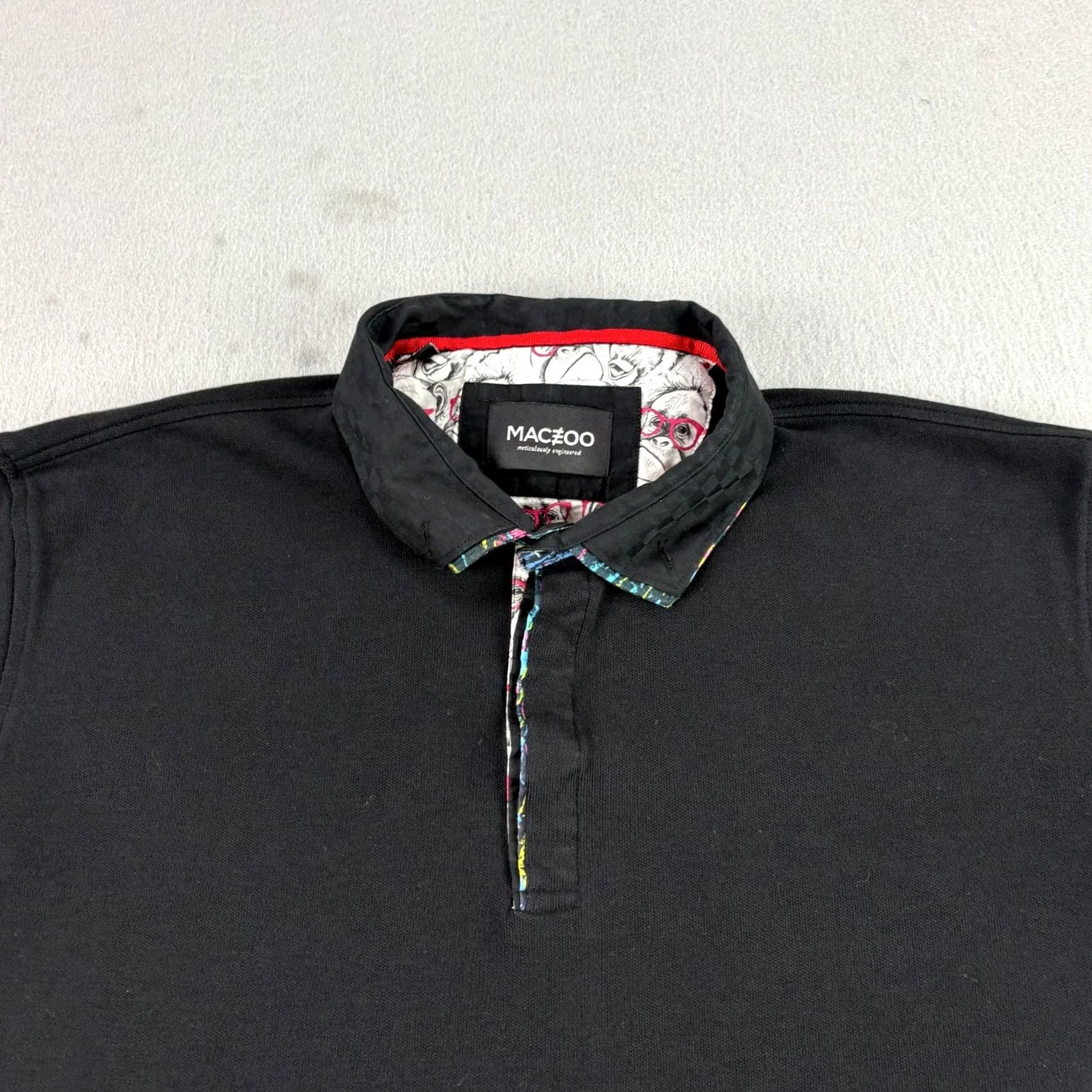 Maceoo Maceoo Polo Shirt Mens 2XL Black Slim Fit Contrast Collar Short Sleeve Shirt Polo Black 2XL Mens Size US XXL / EU 58 / 5 - 2 Thumbnail