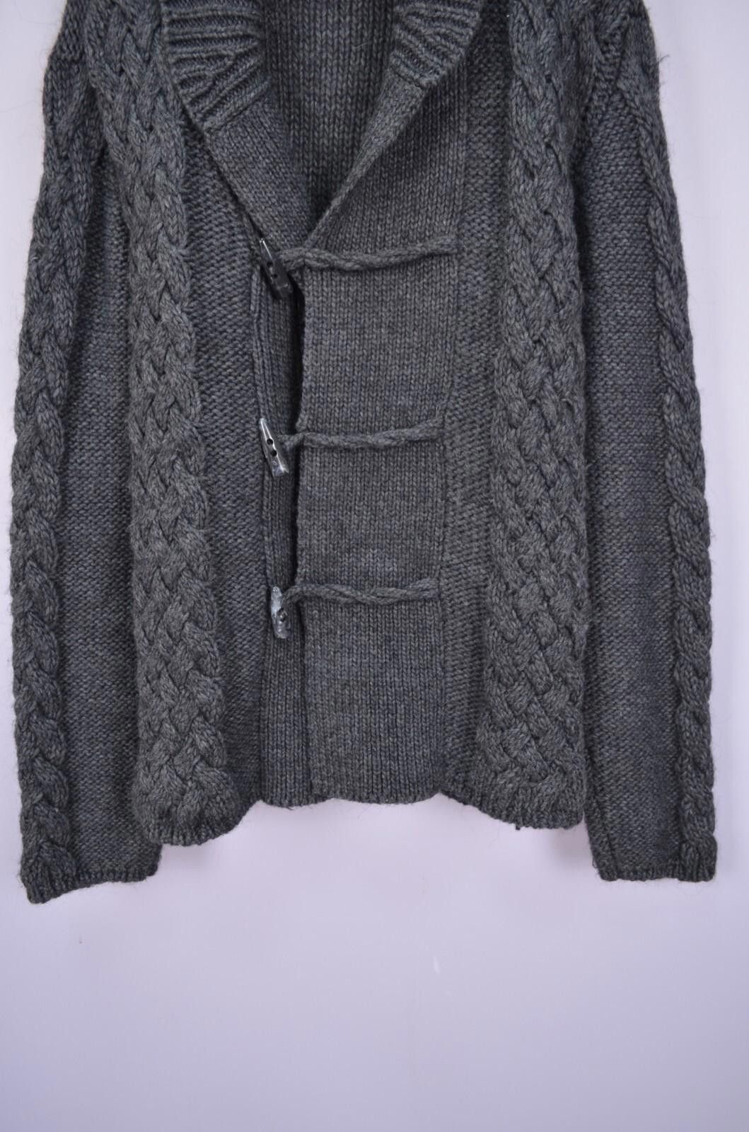 Guess GUESS Grey Acrylic Wool Alpaca Blend Cable Knit Cardigan L Size US L / EU 52-54 / 3 - 3 Thumbnail