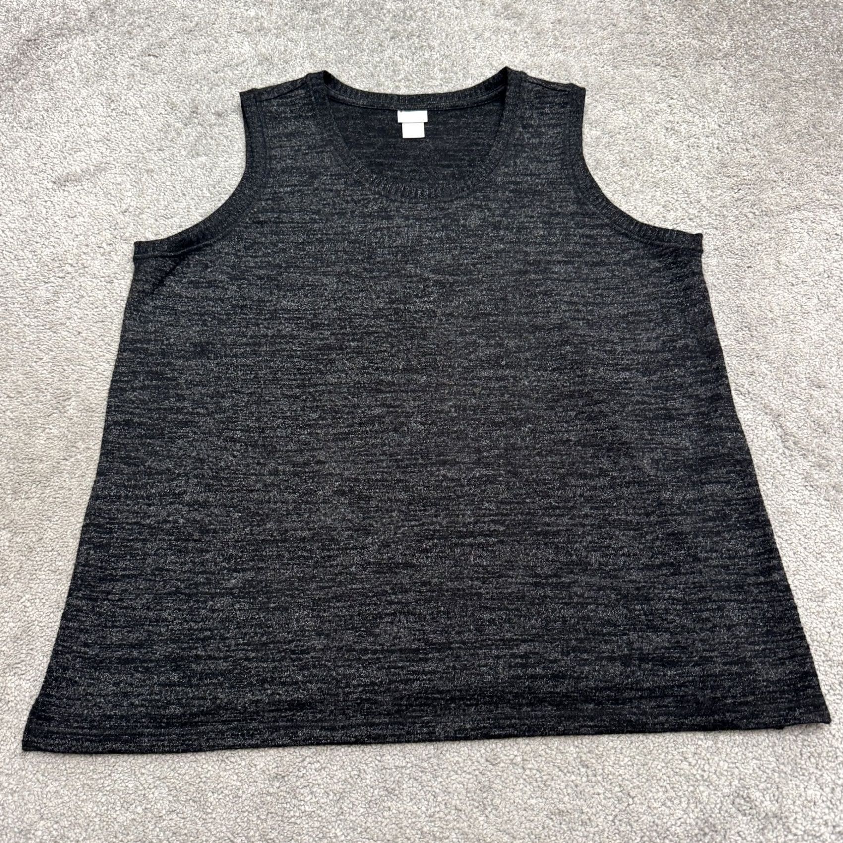 Vintage Chico's Zenergy Knitted Tank Vest Top Womens XL Marled Gray Scoop Neck Stretch Sleeveless Coffin? Size XL / US 12-14 / IT 48-50 - 2 Thumbnail