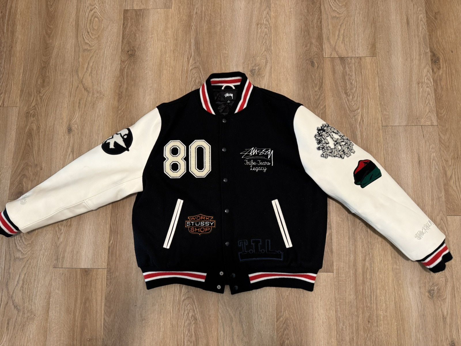 DENIM TEARS × Stussy Stussy X Denim Tears Varsity Jacket Size US L / EU 52-54 / 3 - 2 Thumbnail