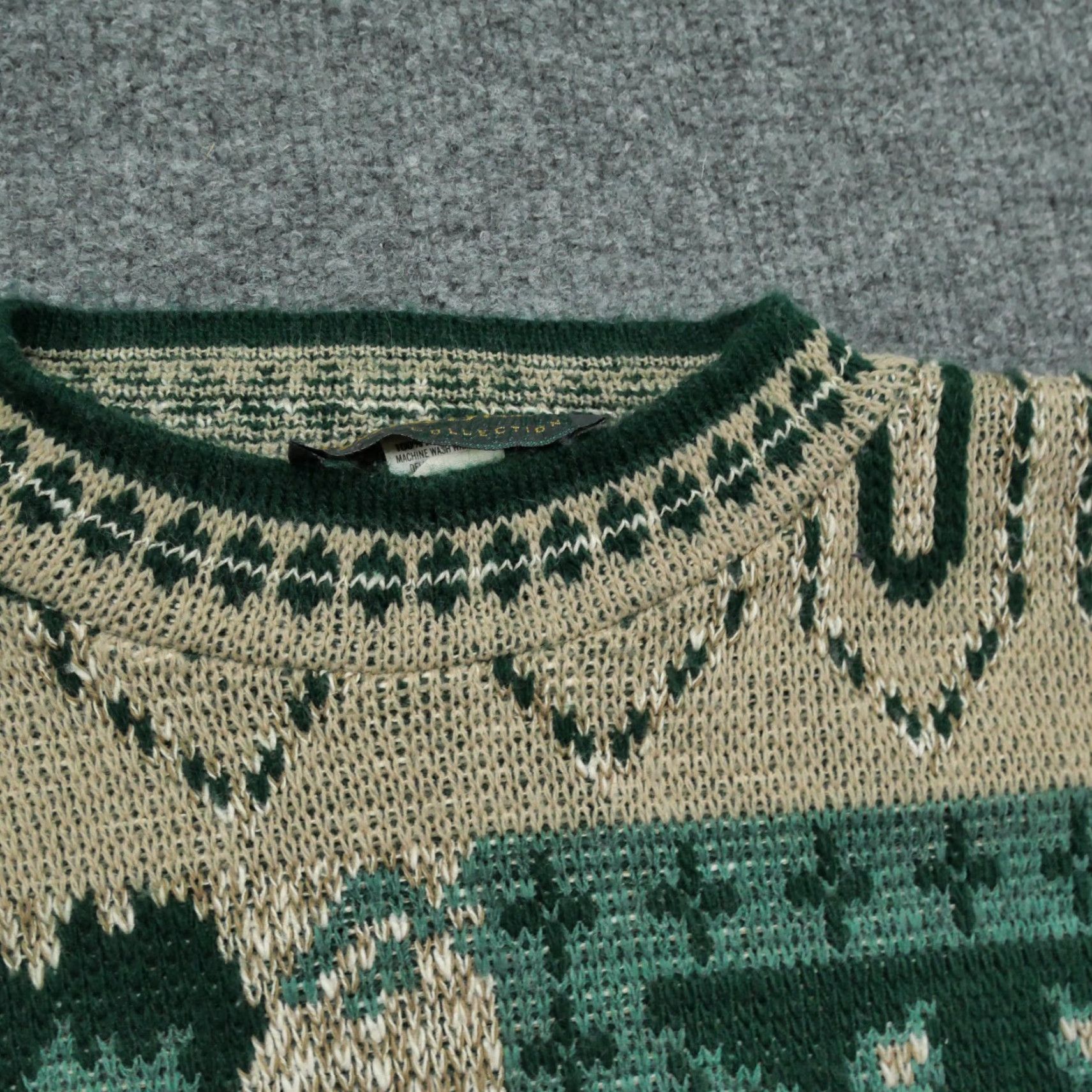 Vintage VINTAGE Dana Scott Sweater Womens Small Freen Tan Nature Flower Clover 90s Size S / US 4 / IT 40 - 5 Thumbnail