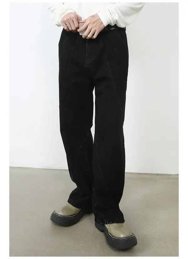 Japanese Brand Japanese retro patchwork loose wide-leg casual jeans Size US 32 / EU 48 - 3 Thumbnail