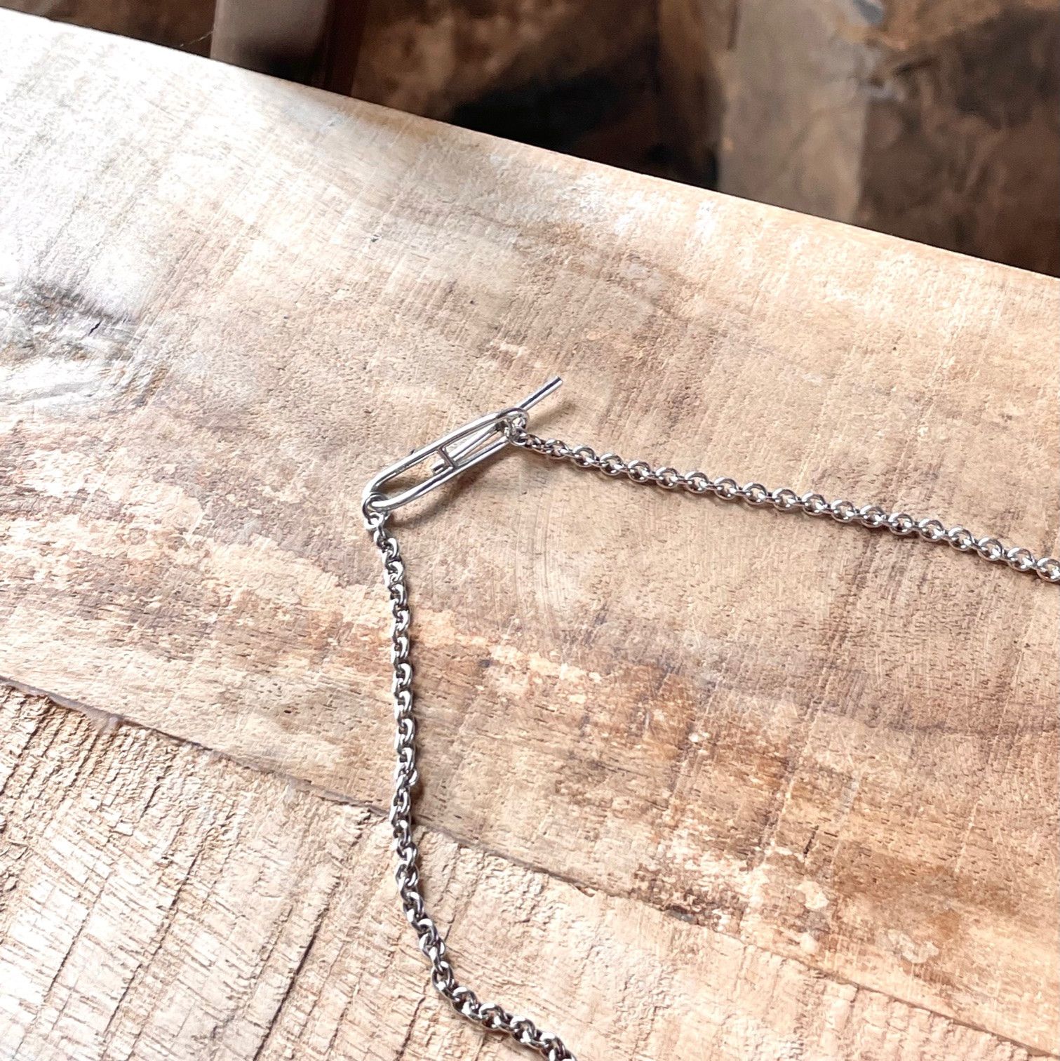 Hermes Hermès Vintage Silver Twist Chain Long Necklace Size ONE SIZE - 2 Thumbnail