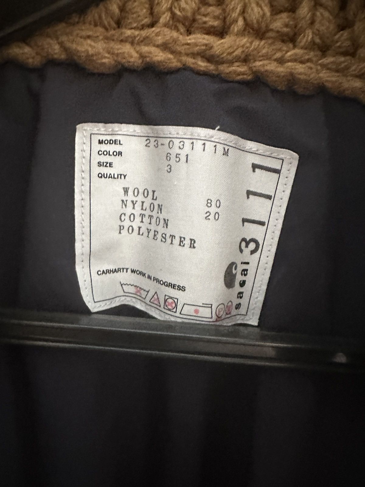 Carhartt × Sacai Sacai x carhartt wool jacket Size US L / EU 52-54 / 3 - 2 Thumbnail