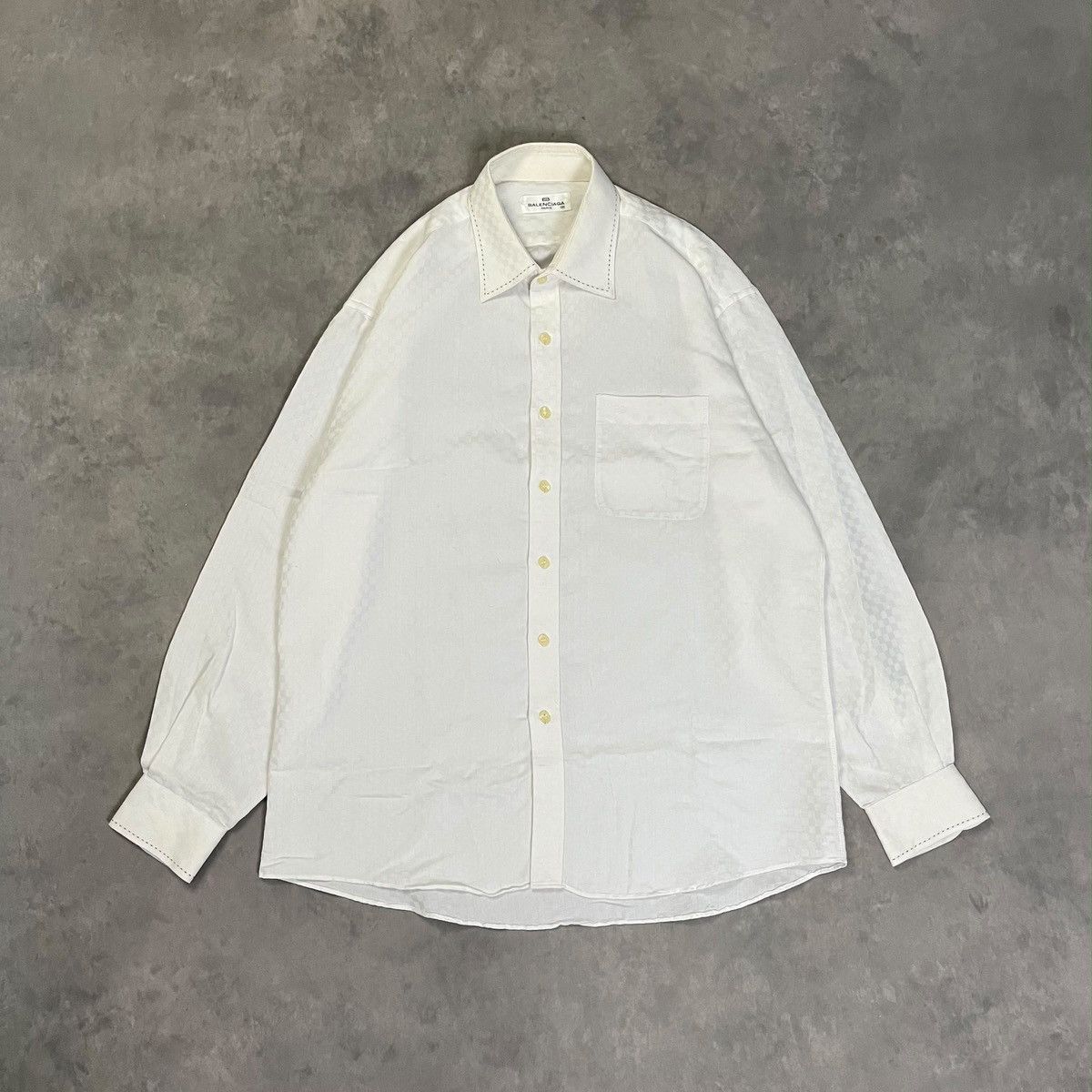 Balenciaga Balenciaga Button Up Checker Shirt Size US S / EU 44-46 / 1 - 1 Thumbnail