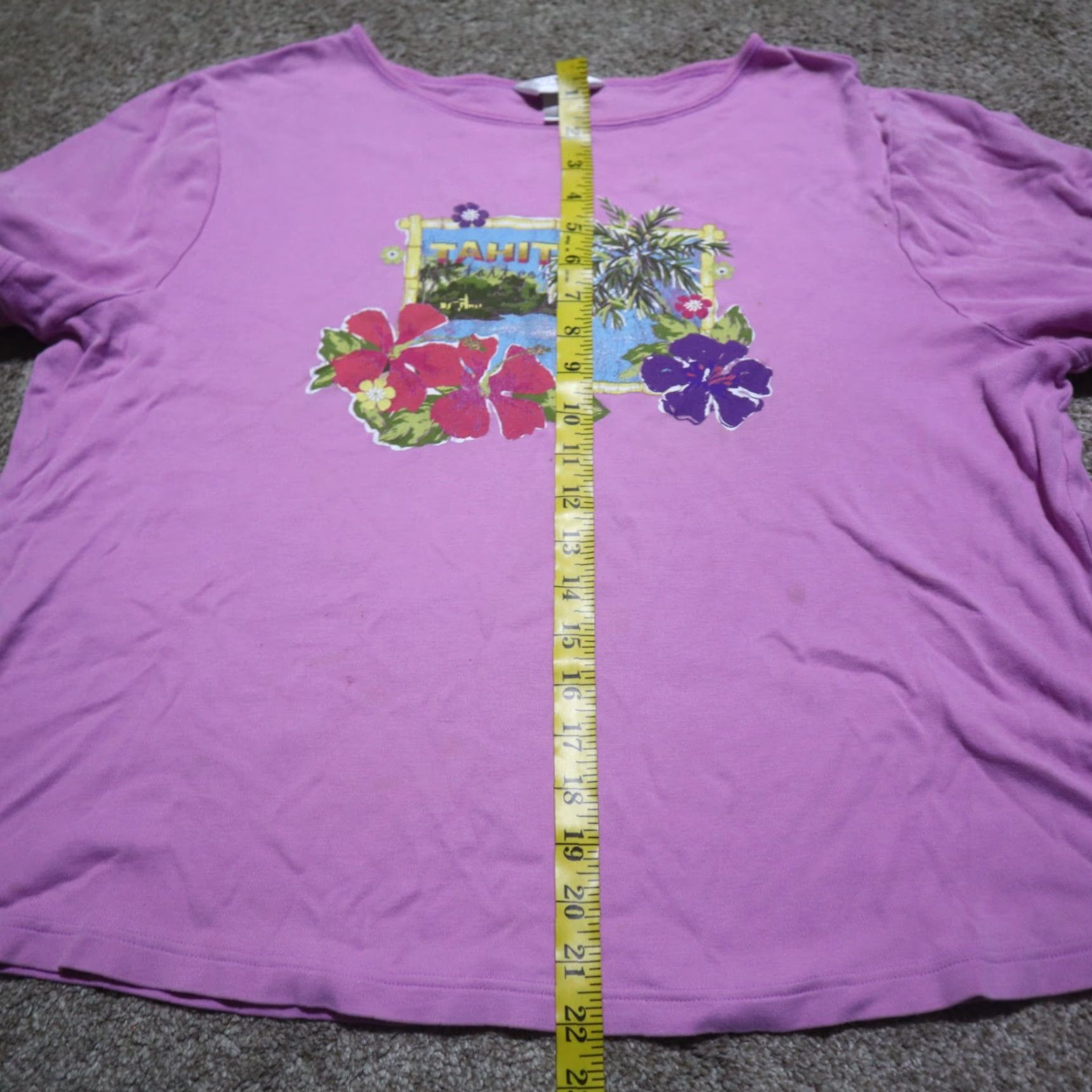 Pinko CJ Banks Shirt Adults 1X Pink Floral Tahiti T Shirt Ocean Pink Tee T-Shirt Womens Plus Size 1X Size XL / US 12-14 / IT 48-50 - 6 Thumbnail