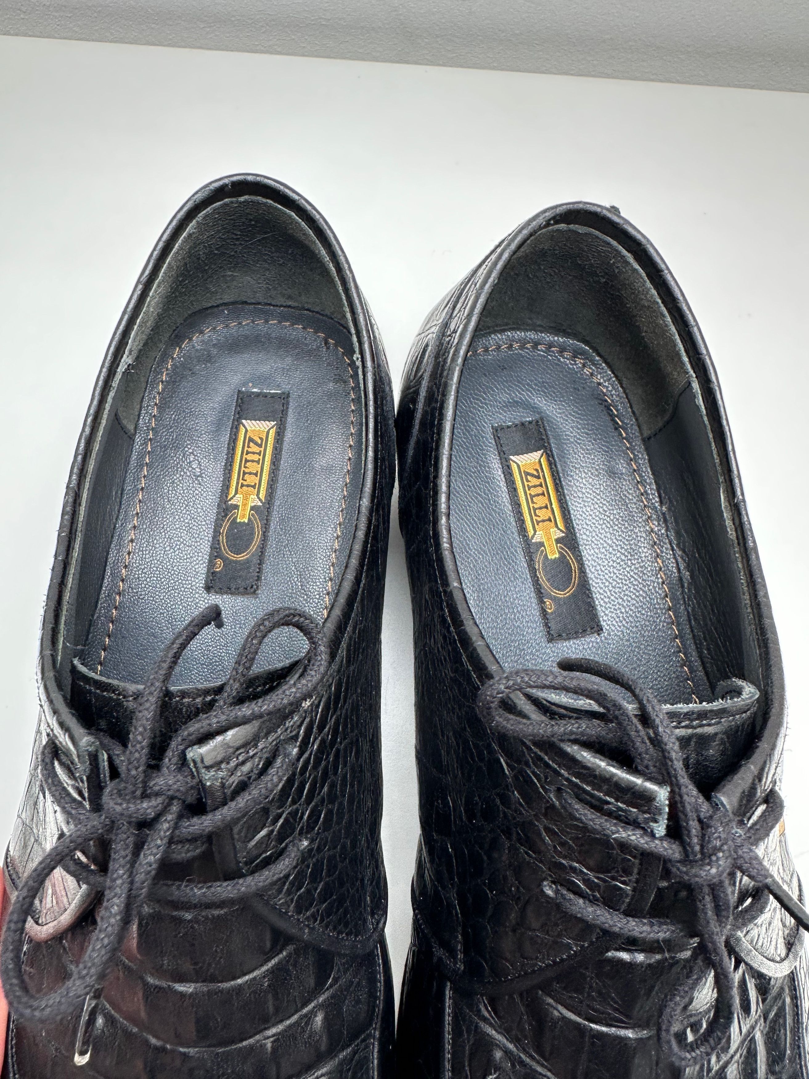 Zilli FREE TARIFF Zilli Black Dress Crocodile Leather Formal Shoes Size US 9 / EU 42 - 17 Thumbnail