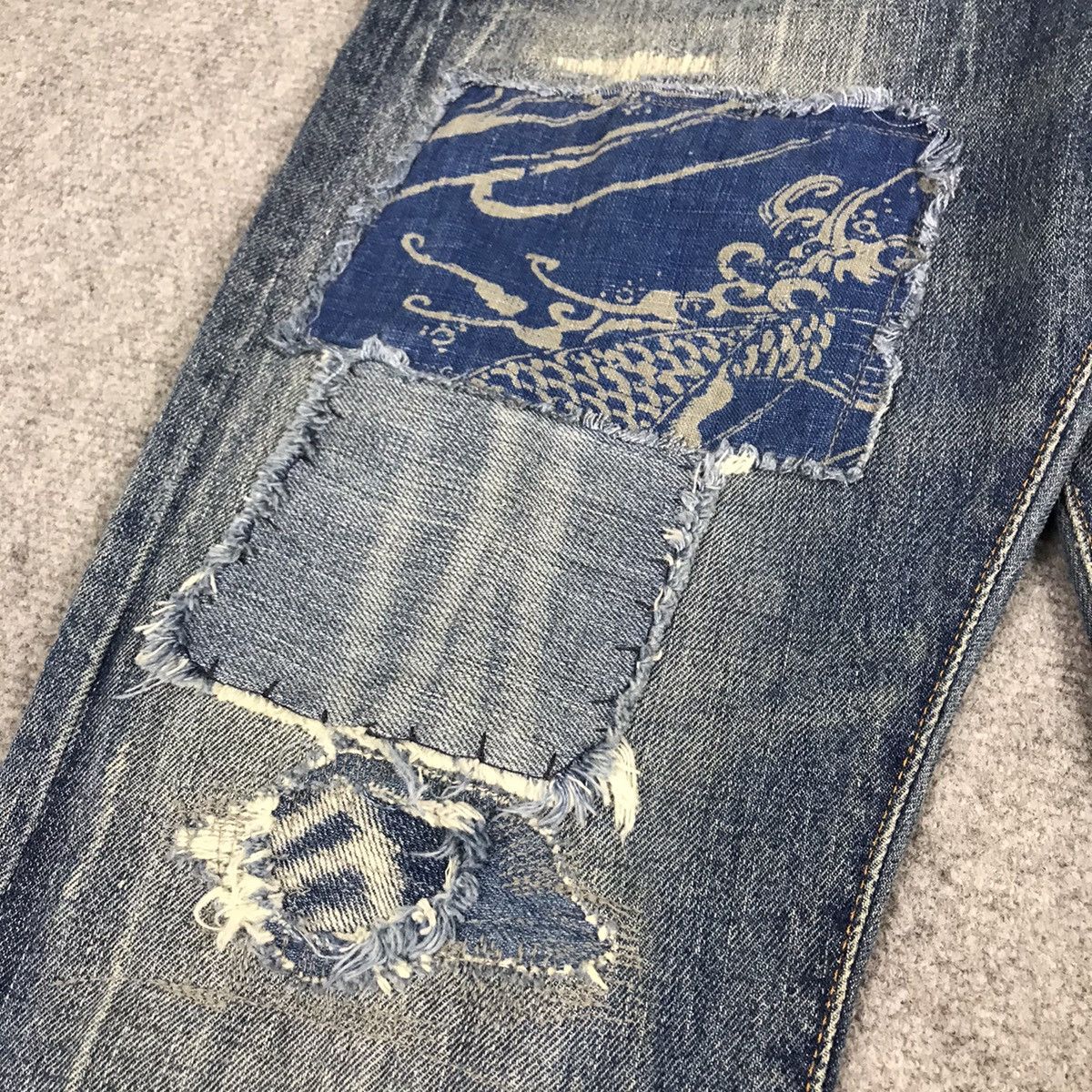 Japanese Brand × Polo Ralph Lauren POLO RALPH LAUREN PATCHWORK DISTRESSED DENIM PANTS Size US 31 - 4 Thumbnail