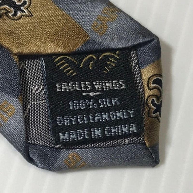 NFL NFL Eagles Wings New Orleans Saints Silk Wide Necktie Size ONE SIZE - 3 Thumbnail