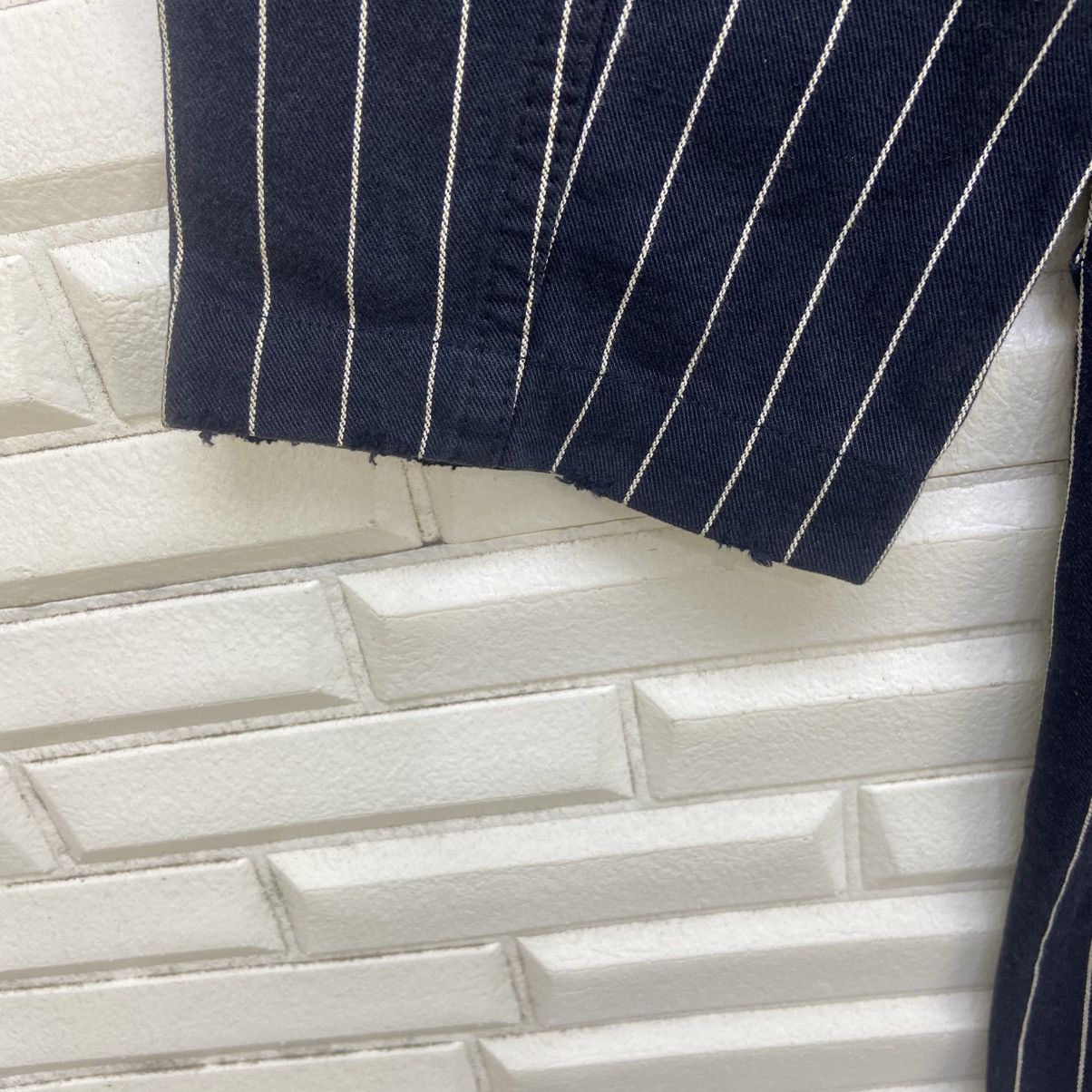 Japanese Brand Japanese Brand Thanx God Stripes Distressed Denim Jacket Size US S / EU 44-46 / 1 - 12 Thumbnail