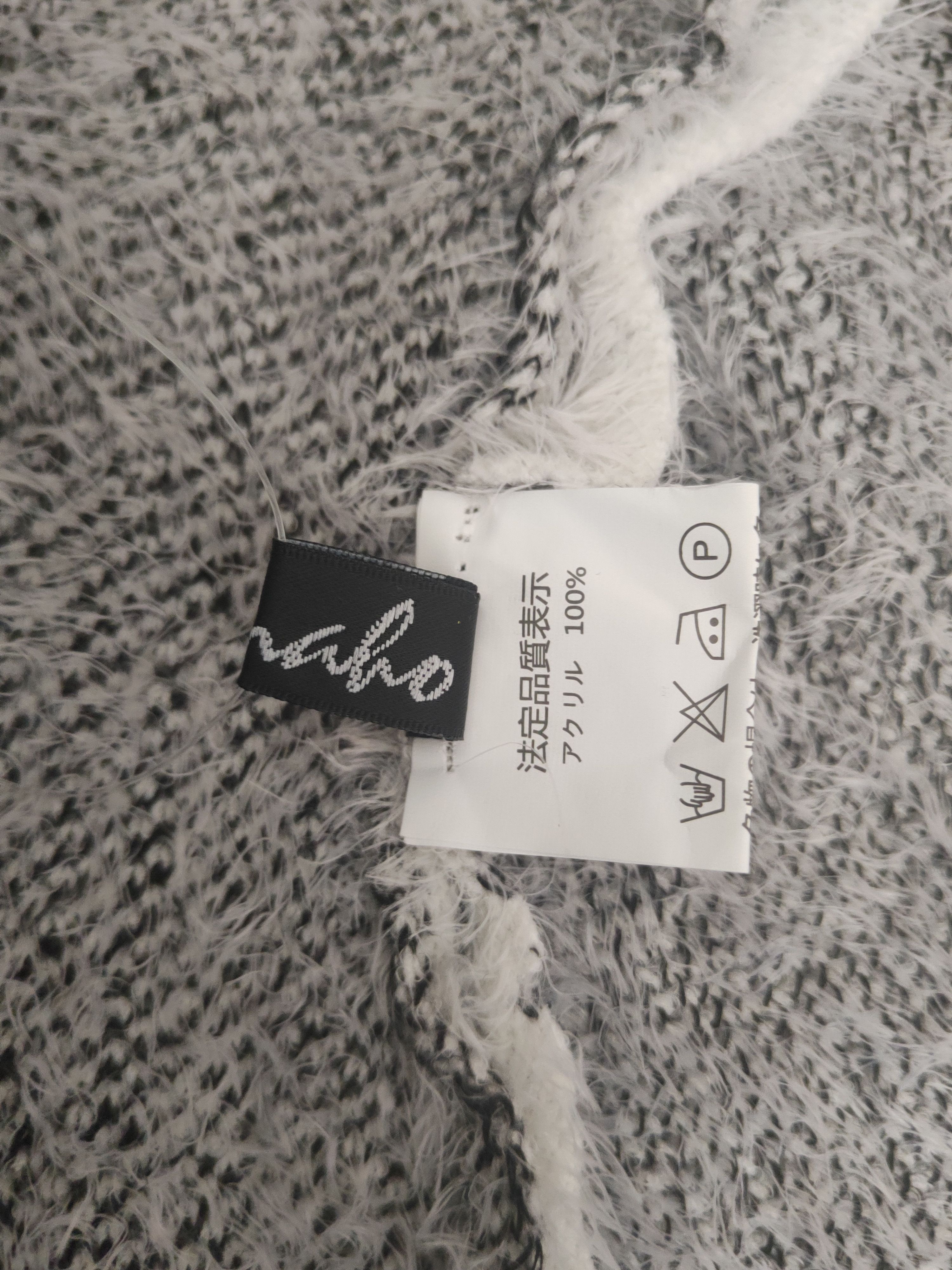Japanese Brand DL Kanaho navajo Black White Fur Mohair Knitwear #46-508 Size S / US 4 / IT 40 - 11 Thumbnail
