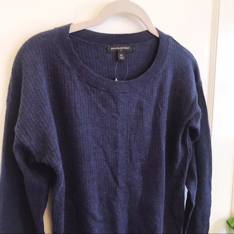 Banana Republic Banana Republic Blue Seed Stitch Crew Neck Top Size XS / US 0-2 / IT 36-38 - 2 Thumbnail