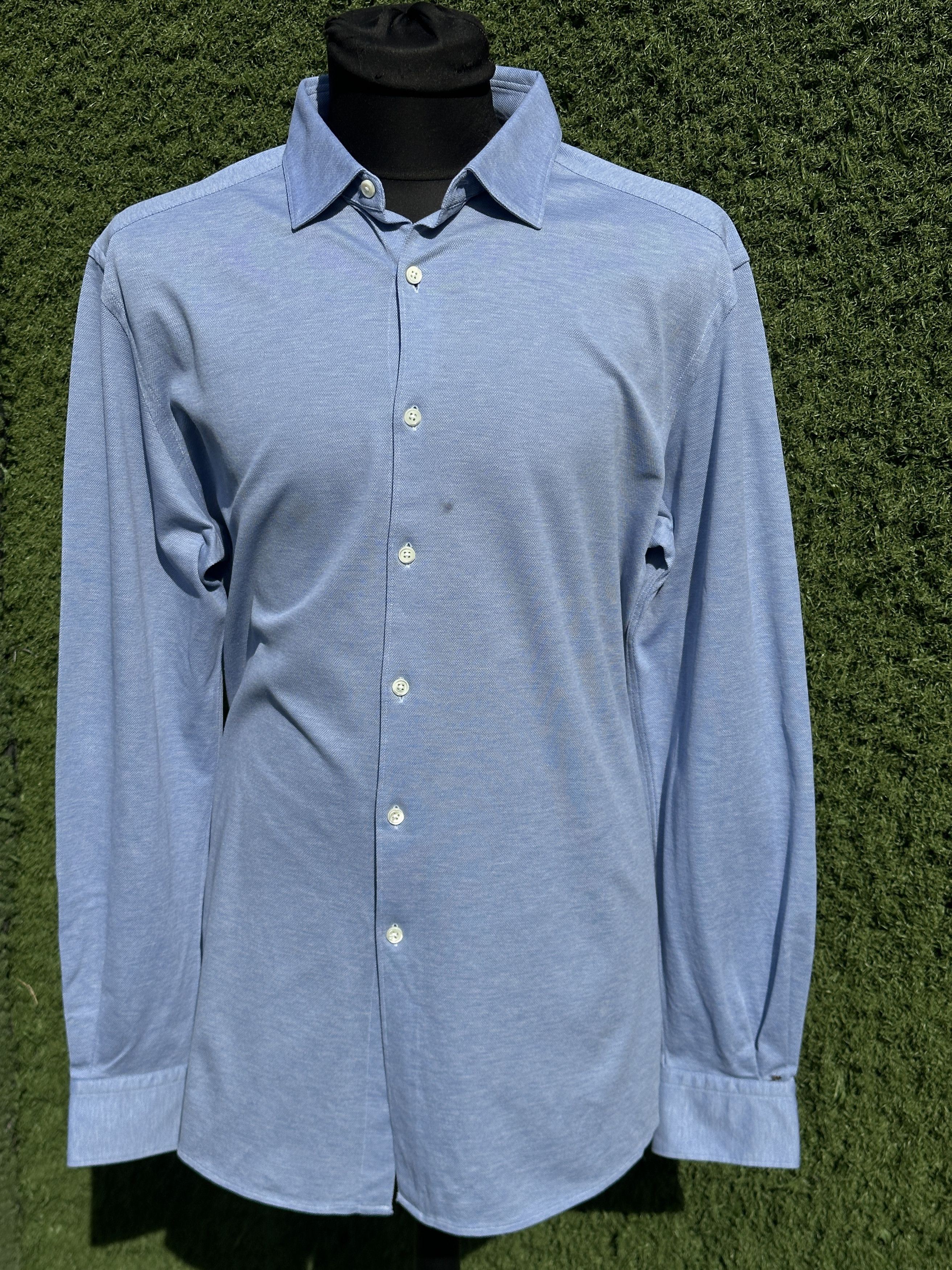 Ermenegildo Zegna Zegna Cotton Oxford Knit Button Shirt Regular Fit Size XL Size US XL / EU 56 / 4 - 1 Thumbnail